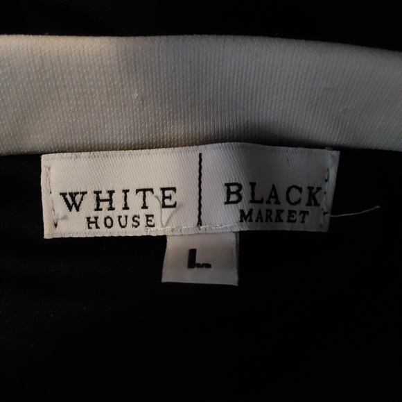 White House Black Market Strapless Dress With White Trim Bodice and White Hem - Picture 2 of 12